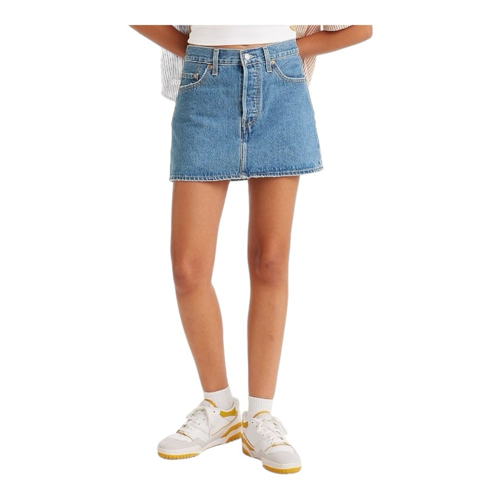 Levi’s Icon Skirt A-Line Button Front Mid-rise Denim Skirt- Size 25